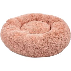 Hondenmand Rond Hondenkussen Hondenbank Kattenmand Donut Roze (Ø 80 cm buitendiameter (XXL))