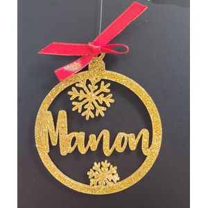 Kerstbal met naam - Kerstversiering met naam - gegraveerde kerstbal - Gepersonaliseerde kerstbal - kerst ornament met naam - lasergesneden kerstbal - gegraveerde kerstbal - uniek kerstcadeau - kerstkado - lasergegraveerde kerstbal - kerstbal