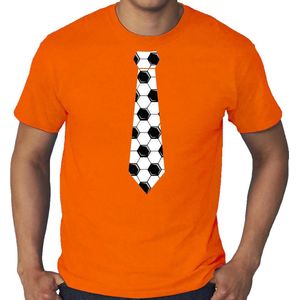 Grote maten oranje t-shirt Holland / Nederland supporter voetbal stropdas EK/ WK voor heren XXXXL