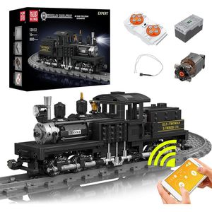 Mould King - Technic city stoomtrein elecktrisch | Trein met treinrails icons modelbouw | Creator classic treinen bouwpakket met lego sluban of mega bloks | Technische speelgoed ideas expert volwassenen & kinderen | 880 bouwstenen