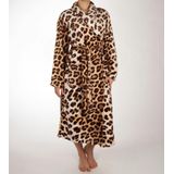 ZoHome Leopard Badjas Lang - Fleece - Maat XL - Brown