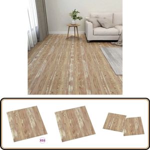 vidaXL Zelfklevende PVC Vloerplanken - Bruin Pvc Vloeren - Pvc Vloerplanken - Laminaat Alternatief - Zelfklevende Vloer - Brown Flooring