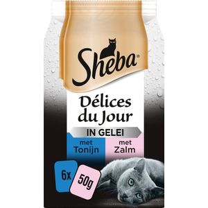 Sheba - Delices du Jour - Kattenvoer Natvoer - Zalm & Tonijn in gelei - 36 x 50g