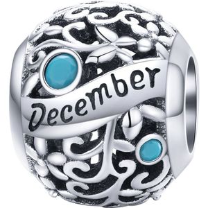 Geboortesteen maand December bedel | Hemels blauw zirkonia | bedels beads cadeau | Zilverana | geschikt voor alle bekende merken | 925 zilver | moederdag