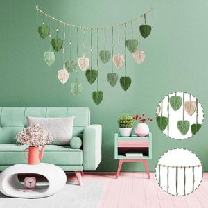 Unieke boho macramé tapijt voor buiten - binnen woonkamer slaapkamer - 47 x 29 inch (groen)