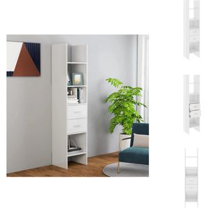 vidaXL Opbergkast - Hoogglans wit - 40 x 35 x 180 cm - Stevig en duurzaam - Kast