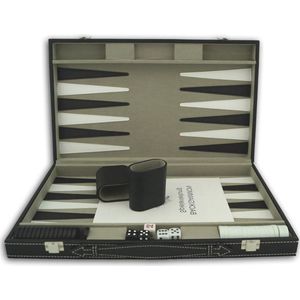 Backgammon Koffer – Luxe Backgammon Set Van Kunstleder – Bordspel – Reisspel Set - Draagbaar – Set Voor 2 Spelers