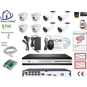 Home-Locking camerasysteem met NVR 5.0MP H265 POE met 8 camera's 1944P 5.0MP CS-8-1435