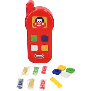 Little Tikes Speelgoed Telefoon Kleiset voor Kinderen inclusief Deegmes, Vormpjes en Klei – Vanaf 3 Jaar – Rood – 35 x 19 x 9 cm | Speeltelefoon | Speel Smartphone | Play Phone Dough Set