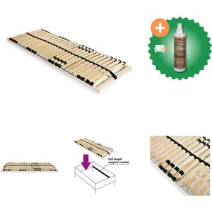 vidaXL Lattenbodem met 28 latten 7 zones 70x200 cm - Bed - Inclusief Houtreiniger en verfrisser