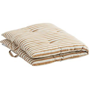 Matraskussen streep dark honey - off white 60x100 cm
