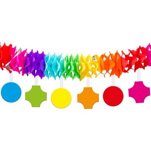 Folat - Slinger met Onderhangers Kleuren Party - 4 meter