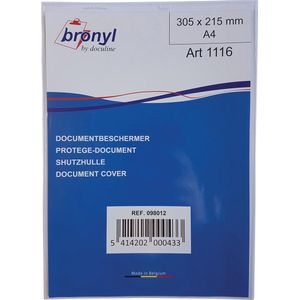 Bronyl U-mapje uit transparante PVC van 180 micron, ft A4 10 stuks