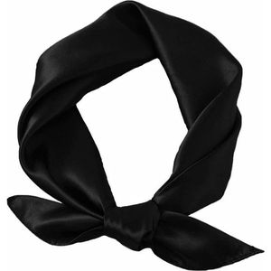 Satijnen Bandana / Zakdoek Zwart | Polyester - Satijnlook  | 60 x 60 cm | Fashion Favorite
