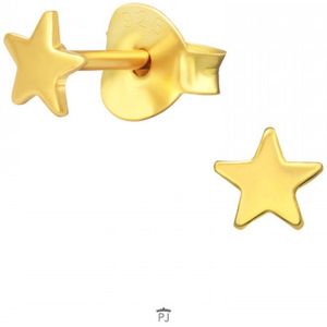 Zilveren oorbellen | Oorstekers | Gold plated oorstekers, ster