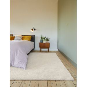 Carpet Studio Utah Loper Tapijt 57x120cm - Vloerkleed Hoogpolig - Tapijt Woonkamer en Tapijt Slaapkamer - Kleed Creme
