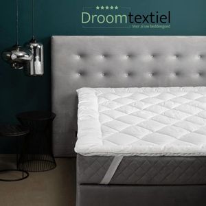 Droomtextiel Topmatras Oplegmatras - Eenpersoons 90 x 200 cm - Matrastopper - Topper Matras - Doorgestikt - Aloë Vera touchlaag - Anti-allergisch - Anti-huisstofmijt -Anti allergeen - Perfecte pasvorm