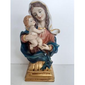 Kerst beeldjes borst beeldje van Maria met kindje Jezus van Slijkhuis  21x12x8 cm