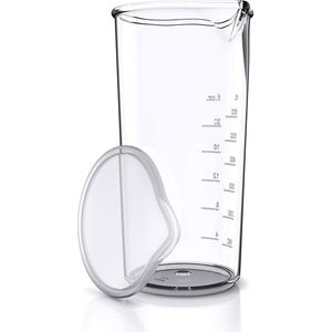 Maatbeker van kunststof, 600 ml, 20 oz, transparante beker, ideaal voor elektrische handmixers en staafmixers, drinkbeker.