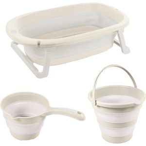 Dolu Relax Beige 3-delige Opvouwbare Badset - babybadje set - kunststof