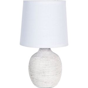 Tafellamp Ø 15*29 cm E14/max 1*40W Wit Keramiek Rond Bureaulamp Nachtlampje