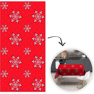 Kerst Tafelkleed - Kerstmis Decoratie - Tafellaken - Patronen - Kerst - Zilver - Planten - 150x300 cm - Kerstmis Versiering