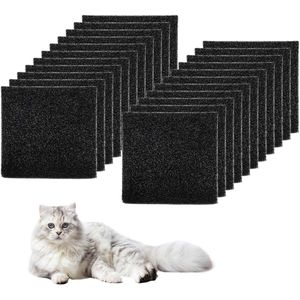 22 stuks deksel kattenbakfilter geactiveerd kattenbakfilter kattentoilet actieve koolfilter zwart vervangingsfilter gebruikt voor het ontgeuren van de kattenbak