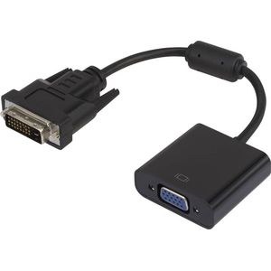 Renkforce RF-3301134 DVI / VGA Adapter [1x DVI-stekker 24+1-polig - 1x VGA-bus] Zwart Met Ferrietkern, Vergulde steekco