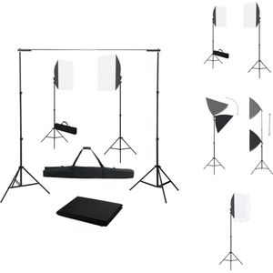 vidaXL Studioset Achtergrondset - 500 x 300 cm - Zwart - Fotostudio Set