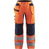 Blaklader Werkbroek met stretch High Vis 1552-1811 - High Vis Oranje/Marineblauw - C144