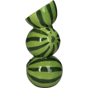 HD Collection Vaas Watermelon - Keramiek - Groen - 10 x 22 x 10 cm (BxHxD)