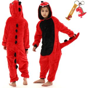 Onesie Dinosaurus huispak Dino kostuum kinderen - 116-122 (120) + hanger verkleedkleding meisje jongen