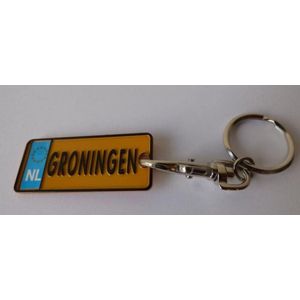 Metalen Tas / Sleutelhanger van Groningen in kenteken vorm - NBH®