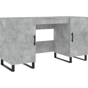 vidaXL - Bureau - 140x50x75 - cm - bewerkt - hout - betongrijs