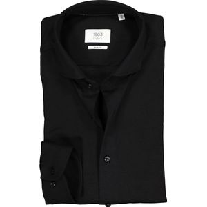 ETERNA 1863 slim fit casual Soft tailoring overhemd - jersey heren overhemd - zwart - Strijkvriendelijk - Boordmaat: 43