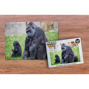 Puzzel Een grote Gorilla met zijn baby - Legpuzzel - Puzzel 1000 stukjes volwassenen