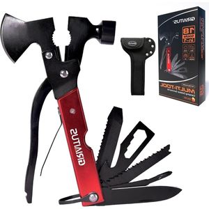 18 in 1 Camping Multitool - Outdoor Survival Hunting Kit with Ax Plier Bottle Opener - Gepersonaliseerde Mannen Gift - Portable Stainless Multi Tool for Emergency Escape - Travel Family Kit