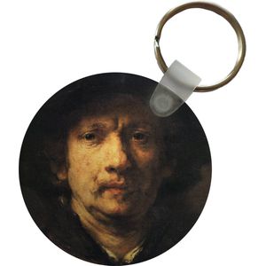 Sleutelhanger - Zelfportret - Schilderij van Rembrandt van Rijn - Plastic - Rond - Uitdeelcadeautjes