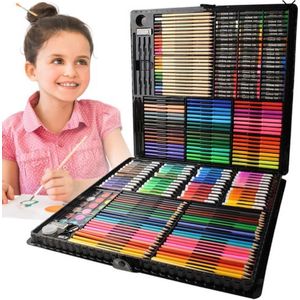 Verfdoos voor kinderen - 86 stuks - Teken set - incl. Kleurpotloden, aquarellen, viltstiften, gummen, pennen in een praktische koffer