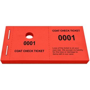 CombiCraft garderobebonnen coat check at own risk rood - 1000 stuks