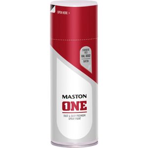 Maston ONE - spuitverf - zijdeglans - karmijnrood (RAL 3002) - 400 ml - spuitbus verf