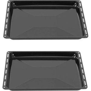 ICQN Bakplaat 422 x 370 x 30 mm set, geëmailleerde vetpan voor oven en fornuis, geschikt voor ELECTROLUX, AEG, IKEA, ZANUSSI, JUNO, ZOPPAS, krasbestendig en roestvrij, 42,2 x 37 x 3 cm