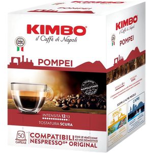 Kimbo Pompei voor Nespresso - Koffiecups - 50 stuks - Capsule compatible - Italiaanse Koffie - Made in Italy - Voor Nespresso Inissia, Citiz, Essenza, Pixie, Creatista ...