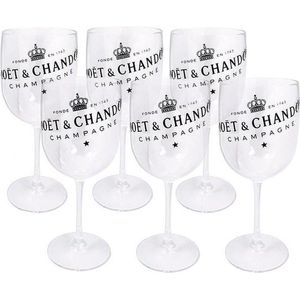 Moët & Chandon Transparant Acryl Champagne Glas - 6 stuks