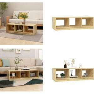 vidaXL Salontafel 110x50x34 cm massief vurenhout - Salontafel - Salontafels - Tafel - Tafels