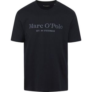 SINGLES DAY! Marc O'Polo - T-Shirt Logo Donkerblauw - Heren - Maat XXL - Regular-fit