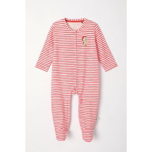 Woody Unisex Jumpsuit koraal-witte streep - maat 074/9M