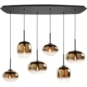 Bellini Hanglamp Deens Ovaal Goud 6 Lichts 100 x 39cm