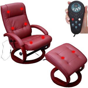 Cosmo Casa - Massage TV Relaxstoel - Relaxstoel met Massagefunctie - Bordeaux