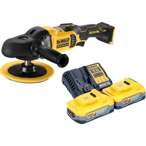 DeWalt DCM 849 H2 accu-excentrische polijstmachine 18 V 180 mm borstelloos + 2x Powerstack accu 5.0 Ah + lader